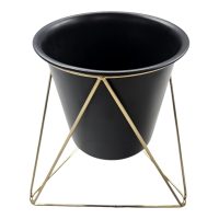 Metal Plant Pots with Stand (Black, PO2)