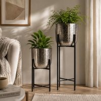 Indian DECORMART Metal Pot for Home Garden Indoor Living Room Balcony Metal Planter with Stand
