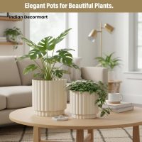 Metal Plant Pots (Set of 2) White