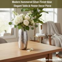 Metal Flower Vase (Silver)