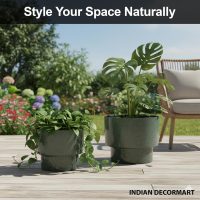 Metal Plant Pots (Set of 2) Green