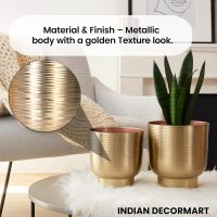 Metal Plant Pots (Set of 2) Gold